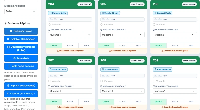 HotelSuitePro: Asignación y seguimiento de limpieza