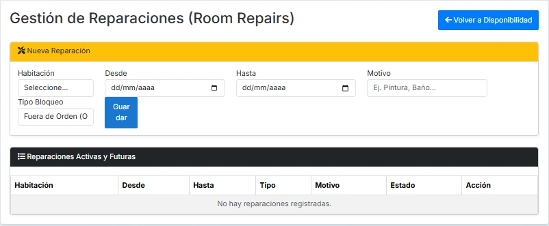 HotelSuitePro: Gestión de reparaciones