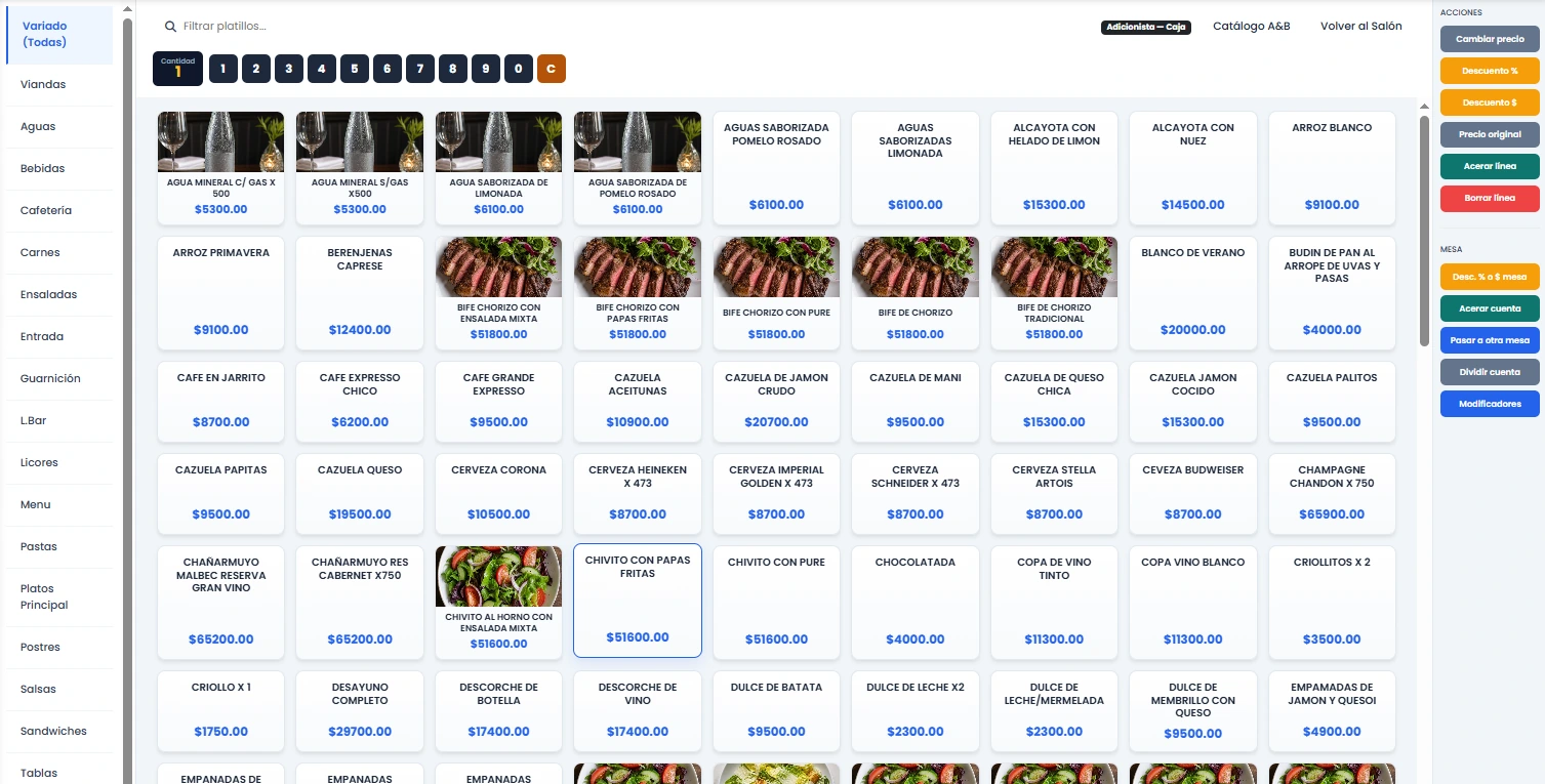 HotelSuitePro: Catálogo visual del POS